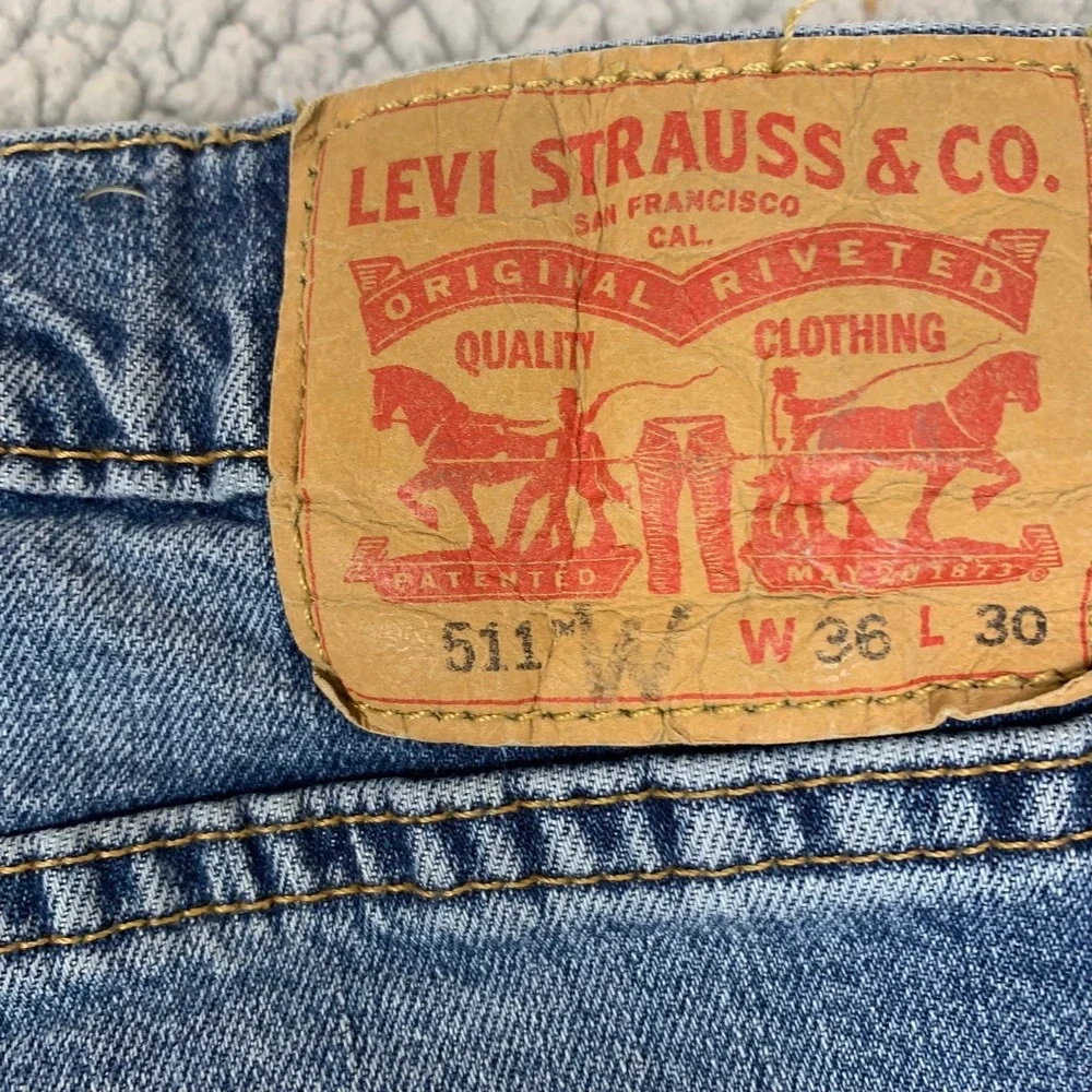 Levi's 505 511 Jeans Mens 36x30 Lot of 2 Blue Denim Distressed Straight‎ Leg